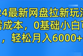 2024最新2024最新网盘拉新玩法，无需成本，0基础小白可做，轻松月入6000+便宜07月19日福缘网VIP项目