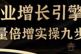 热门项目企业增长引擎流量倍增实操九步曲，一套课程帮你找到快速、简单、有效、可复制的获客+变现方式，便宜07月29日冒泡网VIP项目