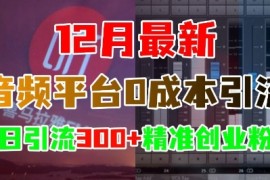 简单项目12月最新：音频平台0成本引流，日引流300+精准创业粉12-13冒泡网