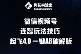 赚钱项目梅花实验窒微信视频号连怼玩法技巧起飞4.0一键AB破解版【揭秘】09-19冒泡网