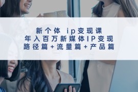 每日新个体ip变现课，年入百万新媒体IP变现，路径篇+流量篇+产品篇便宜08月04日福缘网VIP项目