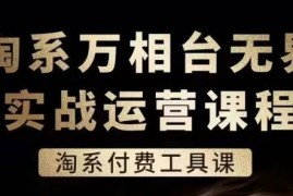 赚钱项目淘系万相台无界实战运营课，淘系付费工具课，06月29日冒泡网VIP项目