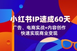 简单项目（12202期）小红书IP速成60天：广告、电商实战+内容创作，快速实现商业变现08-18中创网