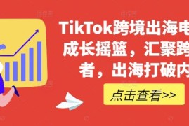 实战TikTok跨境出海电商人成长摇篮，汇聚跨境强者，出海打破内卷09-16冒泡网