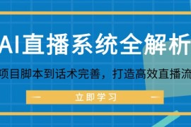 热门项目（12509期）AI直播系统全解析：从项目脚本到话术完善，打造高效直播流程09-08中创网