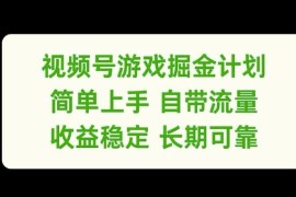 赚钱项目视频号游戏掘金计划，简单上手自带流量，收益稳定长期可靠【揭秘】08-25冒泡网