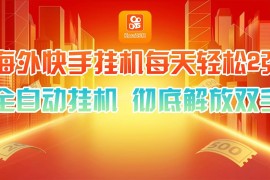 2024最新海外快手挂机，利用工具全自动看广告，每天轻松两三张08-16福缘网