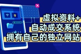 虚拟资料+独创全自动成交系统，拥有自己的独立网站，多平台教学，拥有多个渠道，日躺2张【揭秘】