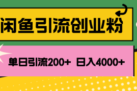 每天（12179期）闲鱼单日引流200+创业粉，日稳定4000+08-16中创网