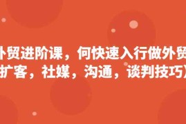 每天外贸进阶课，帮助你了解如何快速入行做外贸（扩客，社媒，沟通，谈判技巧）更新180节，06月29日福缘网VIP项目