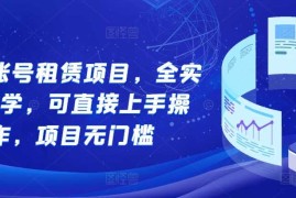 简单项目游戏账号租赁项目，全实操教学，可直接上手操作，项目无门槛11-21冒泡网