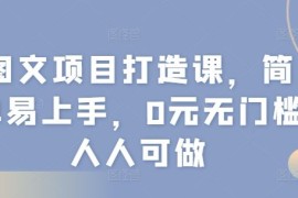 2024最新图文项目打造课，简单易上手，0元无门槛人人可做便宜07月25日冒泡网VIP项目