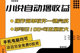 每天（11359期）小说全自动撸收益，操作简单，单号日入100+可批量放大，07月01日中创网VIP项目