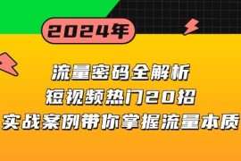 2024最新（13480期）流量密码全解析：短视频热门20招，实战案例带你掌握流量本质11-27中创网