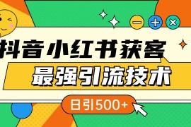 最新项目抖音小红书获客最强引流技术揭秘，吃透一点日引500+全行业通用11-23福缘网