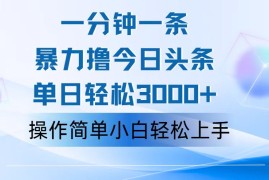 最新项目（12052期）一分钟一篇原创爆款文章，撸爆今日头条，轻松日入3000+，小白看完即可&#8230;便宜08月08日中创网VIP项目