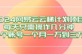 2024最新（12675期）2024网易云梯计划项目，每天只需操作几分钟一个账号一个月一万到三万09-22中创网