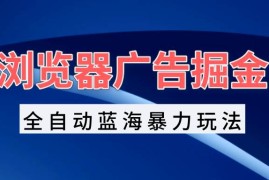 2024最新（13423期）浏览器广告掘金，全自动蓝海暴力玩法，轻松日入1000+矩阵无脑开干11-22中创网