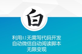 简单项目利用AI无需写代码开发自动微信自动阅读脚本无限变现【揭秘】11-26冒泡网