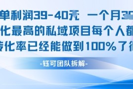 每单利润40一个月7k+转化最高的私域项目，每个人都要的产品转化率已经能做到100%
