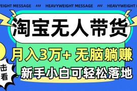 实战（11574期）淘宝无人带货3.0高收益玩法，月入3万+，无脑躺赚，新手小白可落地实操便宜07月12日中创网VIP项目