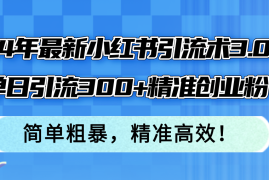 每天（12215期）24年最新小红书引流术3.0，单日引流300+精准创业粉，简单粗暴，精准高效！便宜08月19日中创网VIP项目