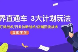 2024最新无界直通车3大计划玩法，精准打标战术/行业拉新战术/店铺回流战术，06月28日福缘网VIP项目