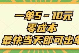 实战（11481期）一单5-10元，零成本，最快当天即可出单便宜07月07日中创网VIP项目