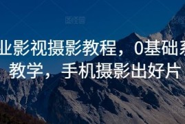 最新项目商业影视摄影教程，0基础系统教学，手机摄影出好片10-06冒泡网