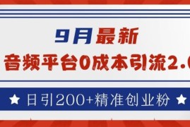 赚钱项目9月最新：音频平台0成本引流，日引200+精准创业粉【揭秘】09-15冒泡网