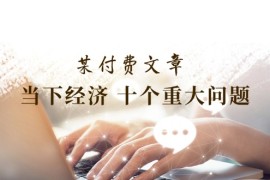 2024最新（11707期）某付费文章《当下经济十个重大问题》覆盖了大家关心的全部经济类话题便宜07月20日中创网VIP项目