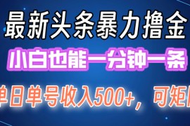 每日（12380期）最新暴力头条掘金日入500+，矩阵操作日入2000+，小白也能轻松上手！08-30中创网