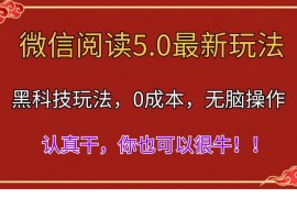 热门项目（11507期）微信阅读最新5.0版本，黑科技玩法，完全解放双手，多窗口日入500＋便宜07月08日中创网VIP项目