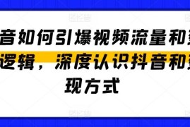 抖音如何引爆视频流量和变现逻辑，深度认识抖音和变现方式，06月25日冒泡网VIP项目