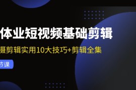 每日（11914期）实体业短视频基础剪辑：拍摄剪辑实用10大技巧+剪辑全集（29节）便宜08月01日中创网VIP项目