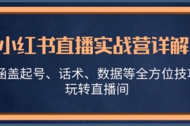 实战（13018期）小红书直播实战营详解，涵盖起号、话术、数据等全方位技巧，玩转直播间中创网