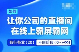 每天企业矩阵直播霸屏实操课，让你公司的直播间在线上霸屏霸网08-28冒泡网