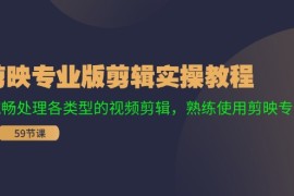 每日剪映专业版剪辑实操教程：流畅处理各类型的视频剪辑，熟练使用剪映专业版便宜08月04日福缘网VIP项目