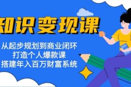 每日知识变现课：从起步规划到商业闭环打造个人爆款课搭建年入百万财富系统福缘网