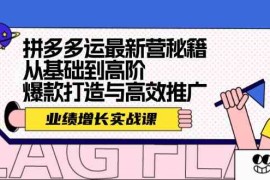 2024最新拼多多运最新营秘籍：业绩增长实战课，从基础到高阶，爆款打造与高效推广08-24福缘网