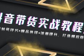 2024最新（13526期）抖音带货实战教程：起号转号技巧+爆品选择+流量提升，打造爆款商品12-02中创网