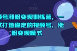 视频号涨粉变现训练营，一站式打造稳定的视频号对比抖音号运营