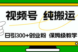 实战（11827期）视频号纯搬运日引流300+创业粉，日入4000+便宜07月29日中创网VIP项目