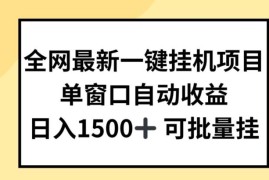 赚钱项目全网最新一键挂JI项目，自动收益，日入几张【揭秘】，07月03日冒泡网VIP项目