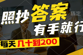 （11273期）照抄答案，有手就行，每天几十到200，06月26日中创网VIP项目