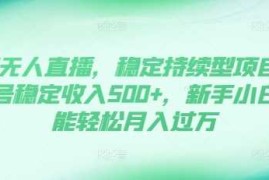 热门项目DY无人直播，稳定持续型项目，单号稳定收入500+，新手小白都能轻松月入过万【揭秘】11-26冒泡网