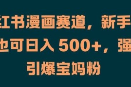 创业项目小红书漫画赛道，新手小白也可日入500+，强势引爆宝妈粉【揭秘】09-01冒泡网