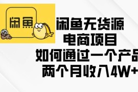 最新项目（13658期）闲鱼无货源电商项目，如何通过一个产品两个月收入4W+12-12中创网