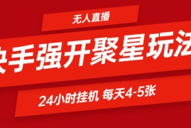 2024最新快手0粉开通聚星新玩法挂机玩法自动规避日赚500很轻松便宜07月13日福缘网VIP项目