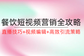 实战餐饮短视频营销全攻略：直播技巧+视频编辑+高效引流策略08-27福缘网